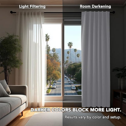 Deconovo Blackout Curtains, Thermal Insulated, W70 x L84 2 Panels, Back Tab, Machine Washable, Room-Darkening Drapes for Bedroom/Living Room Star White