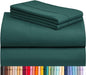 LuxClub 4 PC California King Sheet Set, Deep Pockets Wrinkle Free Cooling Bed Sheets Hotel Bedding for Women, Men, Includes 1 Fitted Sheet, 1 Flat Sheet and 2 Pillowcases-Soft Emerald