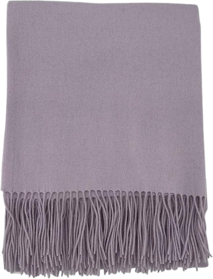 Alashan Cashmere Blend Ripple Finish Woven Throw (Persian Lilac)