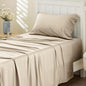 Bedsure Cooling Sheets Twin, Rayon Derived from Bamboo, Cooling Sheets, Breathable & Soft, Deep Pocket Up to 16 Inches, Hotel Luxury Silky Bedding for Hot Sleepers, Beige