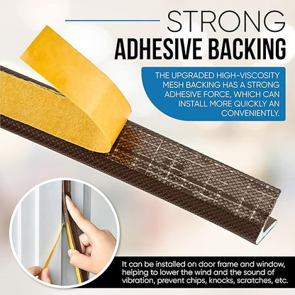 Adhesive V Shape Weatherstrip, Weather Stripping Door Seal Strip Foam Door Frame Insulation Side Jamb Bottom Groove Gap Filler Soundproof V Weatherstripping (Dark Brown, 1/2 in x 1/2 in x 26 Ft)
