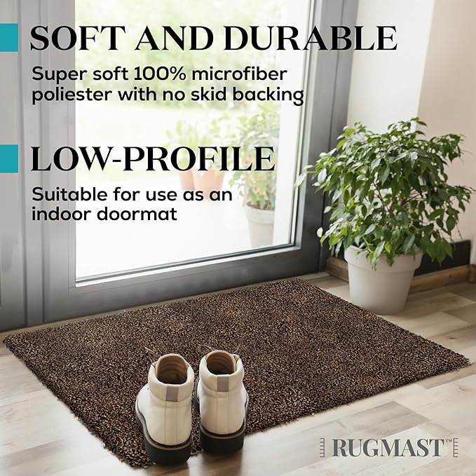 Premium Microfiber Indoor Door Mat – 20"x30" Washable Entry Mat, Non-Slip, Waterproof Backing, Super Absorbent, Low Profile Entryway Doormat for Indoor Entrance