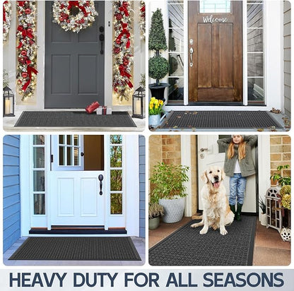 Indoor Outdoor Front Door Mats, 48" x 36" Rubber Backing Non Slip Durable Welcome Floor Mats for Patio, Garage Entrance, Stain and Fade Resistant Commercial Doormats for High Traffic
