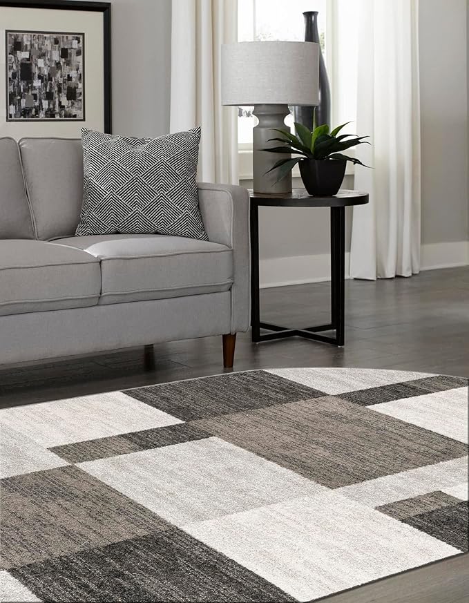 Unique Loom Autumn Collection Area Rug - Providence (3' 3" x 5' 3" Oval, Gray/ Ivory)