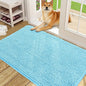 OLANLY Dog Door Mat for Muddy Paws 48x30, Absorbs Moisture and Dirt, Absorbent Non-Slip Washable Doormat, Quick Dry Chenille Mud Mat for Dogs, Entry Indoor Entryway Carpet for Inside Floor, Blue