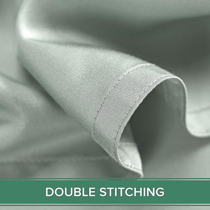 Pure Bamboo Twin XL Sheets, Genuine 100% Organic Viscose Derived from Bamboo Bed Sheet Set, Luxuriously Soft & Cooling, Double Stitching, 2 Year Quality Promise (Twin XL, Sea Glass)
