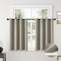 ChrisDowa 100% Blackout Sand Solid Curtains 54 Inches Long 2 Panels for Bedroom Living Room,Farmhouse Room Darkening Thermal Insulated Soundproof Grommet Top Window Treatment Drapes,52x54