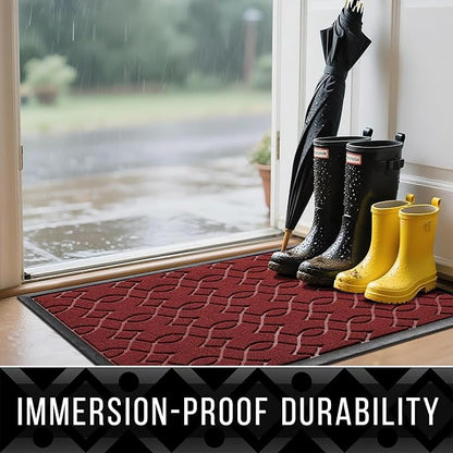 Yimobra Outdoor Runner Rug 72x24, All-Season Waterproof Doormat Outdoor Entrance, Heavy Duty Non-Slip Outside Commercial Grade Door Mat, Easy Clean, Red