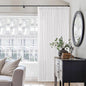 Extra Wide 108 Inch Long Curtains 70 Inch Wide Pinch Pleat Linen Curtains for Living Room Bedroom Light Filtering Privacy Pleated Drapes Hooks Rings Back Tab for Sliding Door White 1 Panel