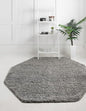 Unique Loom Solid Shag Collection Area Rug (4' Octagon, Cloud Gray)