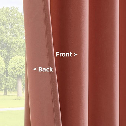 Joydeco Pink Velvet Curtains 90 inch Length 2 Panels, Luxury Blackout Rod Pocket Thermal Insulated Window Curtains, Super Soft Room Darkening Drapes for Living Dining Room Bedroom,W52 x L90 inches