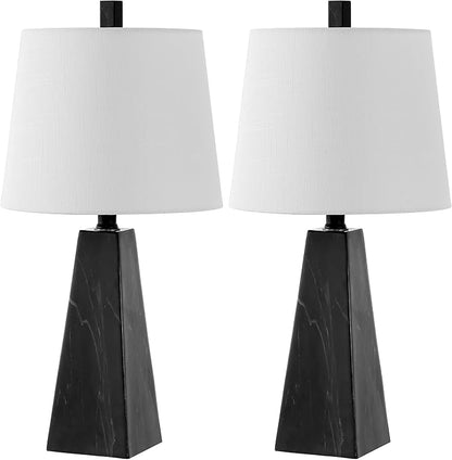 JONATHAN Y JYL1037D-SET2 Owen 20.5" Resin LED Table Lamp Contemporary, Office, Living Room, Family Room, Dining Room, Bedroom, Hallway, Foyer, Black Marble Finish (Set of 2)