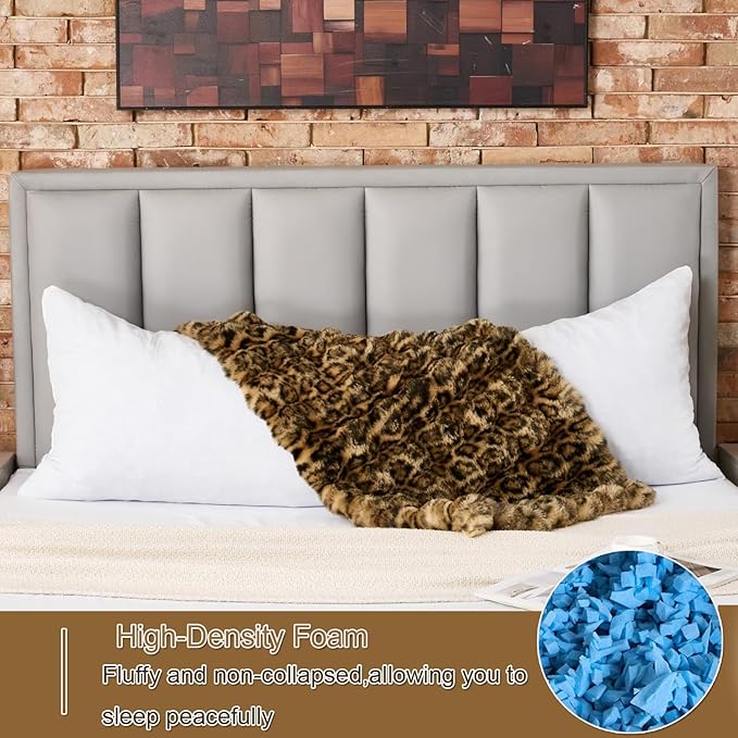 Luxury Shaggy Faux Fur Body Pillow,Fluffy Bed Pillow with Zipper Closure,Soft Decorative Plush Full Long Pillows,Fuzzy Hug Pillow for Living Room Side Sleeper & Pregnancy 20"x54" Sage Green Grid Print