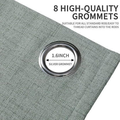 Joydeco Custom Sage Green Textured Total Blackout Curtain for Bedroom and Living Room. Grommet Textured Thermal Insulated Room Darkening Curtain 1 Panel (Custom Size and Color)