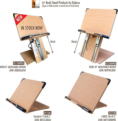 A+ Book Stand BS2500 Large 16x10.5 Portable Adjustable Foldable Bookstand Holder for Reading Hands Free Large Thick Heavy Textbooks Cookbooks Tablets