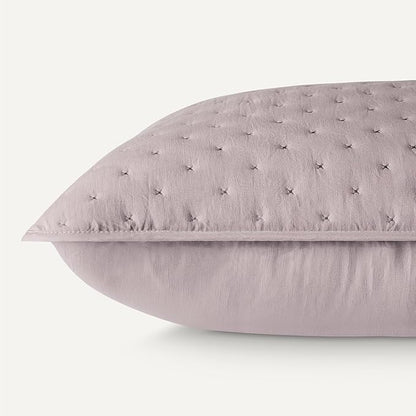 Amazon Basics Brushed Microfiber Quilt Set, Extra Soft with Natural Texture, 2-Piece,Twin/Twin XL, Purple