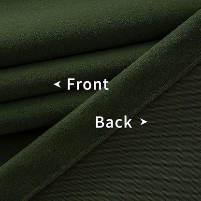 Joydeco Olive Green Velvet Curtains 72 inch Length 2 Panels, Luxury Blackout Rod Pocket Thermal Insulated Window Curtains, Super Soft Room Darkening Drapes for Living Room Bedroom,W52 x L72 inches