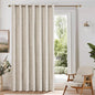 Beauoop Beige Floral Jacquard Blackout Curtains 84 Inches Long for Patio Sliding Door Extra Wide Chenille Flower Divider Room Darkening Thermal Soundproof Grommet Window Drapes, 100x84 Set of 1