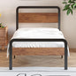 12 Inch Twin XL Bed Frames with Wooden Headboard and Footboard, No Box Spring Needed, Heavy Duty Metal Mattress Foundation, Noise Free, Easy Assembly, Black