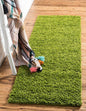 Unique Loom Solid Shag Collection Area Rug (2' x 6' 5" Runner, Grass Green)