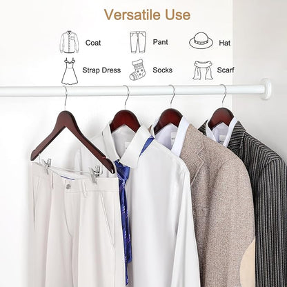 TOPIA HANGER Wooden Suit Hangers with Adjustable Metal Clips (20 Pack), Solid Wood Clothes Hangers, 360° Swivel Hook, Premium Retro Finish Pants Hangers for Clothes Coat, Jeans, Blouse- Cherry CT28M20