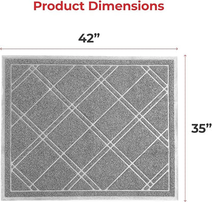 SlipToGrip Door Mat - Durable Door Outdoor Mats for High Traffic - Plaid Grey Mat with Water-Resistant Surface, Dura Loop - No-Slip and Easy-to-Clean for Indoor and Outdoor Entryway, 42 x 35 Inch