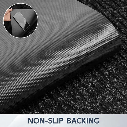 Front Door Mat, 96" x 48" Heavy Duty Indoor Outdoor Doormat, Non-Slip Welcome Mats for Entryway, Rubber Backing Low Profile Commercial Door Mats, Black Stripe