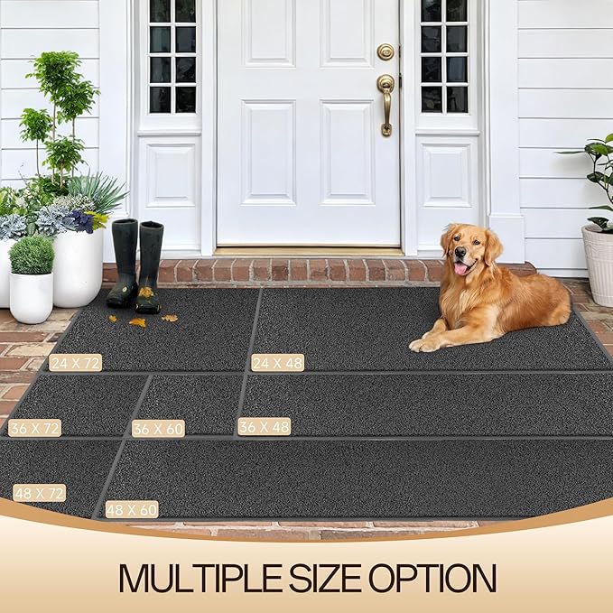 Amyracel Front Door Mat Indoor Outdoor Entrance, 48" x 72" All-Season Waterproof Doormat for Enterway, Heavy Duty Commercial Floor Mat, Fade Resistant, Rubber Back, Low Profile, Easy Clean
