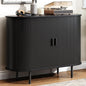 Buffet Cabinet with Storage, 40" Fluted Sideboard Buffet with Sliding Door, Coffee Bar Cabinet with Adjustable Shelf, Console Table, Accent Table for Entryway, Kitchen, Dining Room, Black