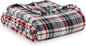 Berkshire Blanket-Classic Heavyweight Warm Soft Printed VelvetLoft® Plush Blanket, King Size Soft Fuzzy Blanket for Couch Sofa Bed, Plaid Black Red, 90in x 108in