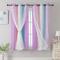 XiDi Curtains for Bedroom Decor, Rainbow Pink Purple/42/63