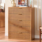 LEYAOYAO Fluted 5 Drawers Dresser for Bedroom, 41" Tall Modern Chest of Drawers with Metal Handle, Curved Profile Farmhouse Closet Organizer Wood Dressers TV Stand for Living Room, Hallway, Navy Blue