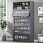 Tall Shoe Cabinet with Clear Doors, Large Capacity Bamboo Shoe Cabinet, 40-45 Pairs Shoe Rack Organizer for Closet Entrance, Hallway, Living Room, Bedroom