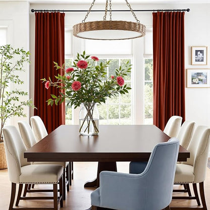 Lazzzy Velvet Blackout Curtains Thermal Insulated Room Window Drapes Super Soft Luxury Curtains for Living Room Bedroom Rod Pocket 2 Panels, Rust Red, 52" W x 120" L