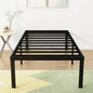 18 Inch Twin Bed Frame Heavy Duty No Box Spring Needed Metal Platform with Maximum Storage, Easy Assembly, Noise Free, Black