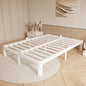 12 Inch Queen Bed Frame No Box Spring Needed, Platform Bed Frame with Metal Gaskets, Heavy Duty Steel Slat Support, Anti-Slip Mattress Stopper, Round Corner Leg, Easy Assembly, White