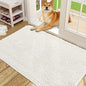 OLANLY Dog Door Mat for Muddy Paws 48x30, Absorbs Moisture and Dirt, Absorbent Non-Slip Washable Doormat, Quick Dry Chenille Mud Mat for Dogs, Entry Indoor Entryway Carpet for Inside Floor, Ivory