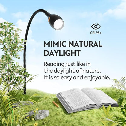 acegoo Wall Mounted Minimalist Bedside Reading Light, Wooden Headboard Mount Flexible Neck Book Light, Handy Lamp Head Switch, CRI 98+ 4000K LED, Powered by USB
