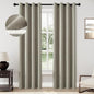 ChrisDowa 100% Blackout Sand Solid Curtains 90 Inches Long 2 Panels for Bedroom Living Room,Farmhouse Room Darkening Thermal Insulated Soundproof Grommet Top Window Treatment Drapes,52x90