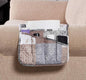 Brilliant Sunshine Paris and Toile Floral Patchwork Couch Armrest 5 Pockets Organizer, Slip Resistant Armchair Caddy, Washable Remote Controls Holder, Storage for Magazine, Tablet, 35×13", Latte Grey