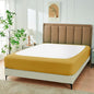 Biscaynebay Decorative Box Spring Cover Full & Full XL Size, Gold Luxurious Jersey Knitting Stretchy Wrap Around 4 Sides Bed Skirt for Home/Hotels, Easy Fit Wrinkle & Fade Free Machine Washable