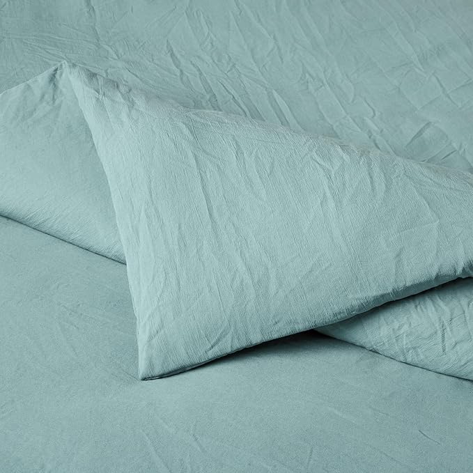 Amazon Basics Brushed Microfiber Comforter Set, Extra Soft with Natural Texture, 2-Piece, Twin/Twin XL, Blue