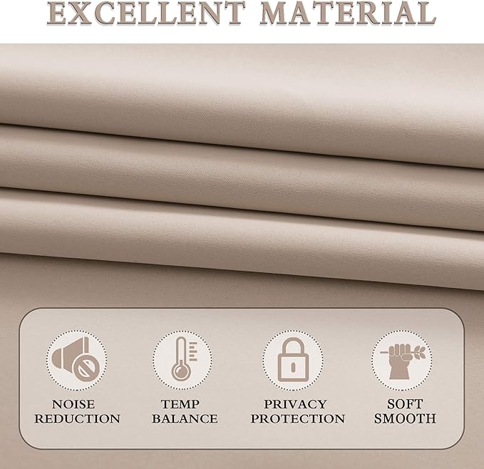 DONREN Living Room Curtain Panels,Energy Saving Thermal Insulated Room Darkening Drapes/Draperies (Warm Taupe,1 Pair,42 by 72 inch)
