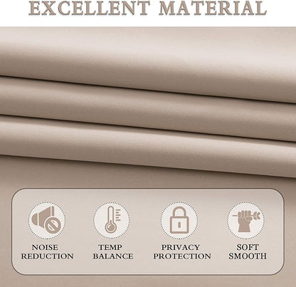 DONREN 108 Inch Length Warm Taupe Curtain Panels/Drapes for Living Room Solid Energy Efficient Room Darkening Bedroom Curtains Thermal Insulated W 60 x L108 inch
