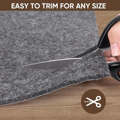 BALEINE Felt Non Slip Rug Pads, Extra Large 1/8" Thick Felt and Rubber Backing, Shock Absorbing Carpet Pad for All Carpets and Hardwood Floors (5x7 Ft)