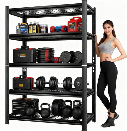 72''H Wire Shelving Unit, 3020 Lbs Heavy-Duty Garage Storage Shelves, 5-Tier Adjustable Reinforced Shelves for Laundry Rooms, Basements, Kitchens&Outdoor (36''W*16''D*72''H, 5-TIER-wire shelving)