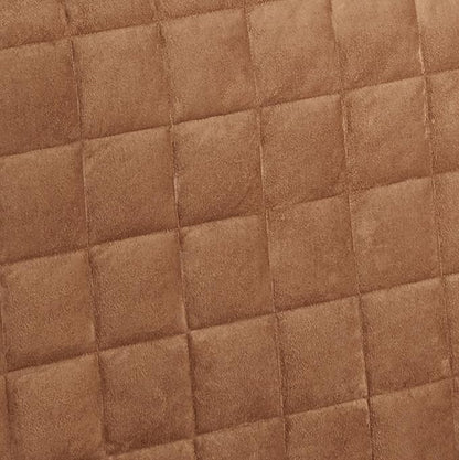 Touch of Class Camden Luxury Bedding | Neutral Camel Color | Classic Fitted Bedspread | Faux Suede Box Quilted Design | Designed 2 Piece Set Includes Twin Bedspread and 1 Standard Sham