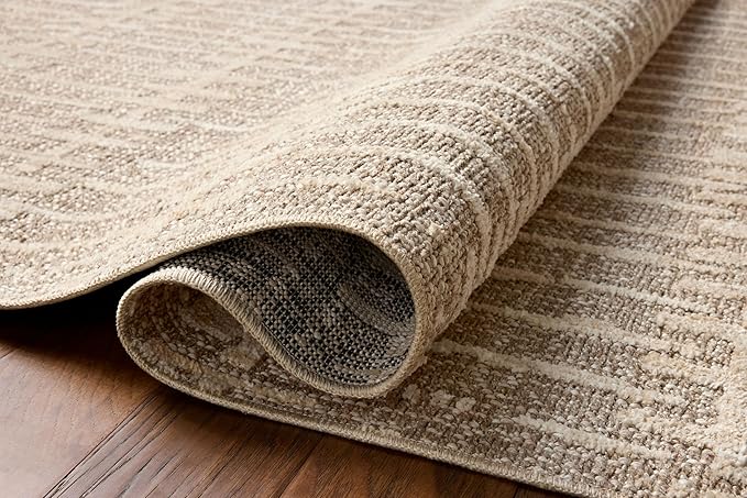 Loloi Amber Lewis Bexley Collection BEX-02 Taupe/Natural 7'-10" x 10' Area Rug Neutral, Textured, Living, Bedroom, Dining, Carpet