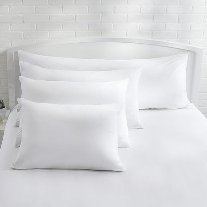 Amazon Basics King Pillow Pillowcase with Zipper, 100% Cotton Hypoallergenic, Pillow Protector, White (37 x 21 Inches), Pillows Not Included