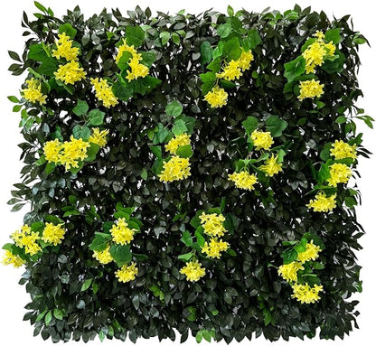 GLANT Expandable Fence Privacy Screen for Balcony Patio Outdoor,Decorative Faux Ivy Fencing Panel,Artificial Hedges (Single Sided Leaves) (2, Branches -Yellow Muxiang)